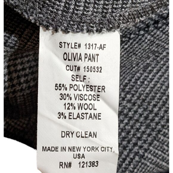 Womyn NYC Women's Olivia Pant Grey Tartan Mini Check Plaid Size 14 Style#1317-AF - Picture 5 of 5